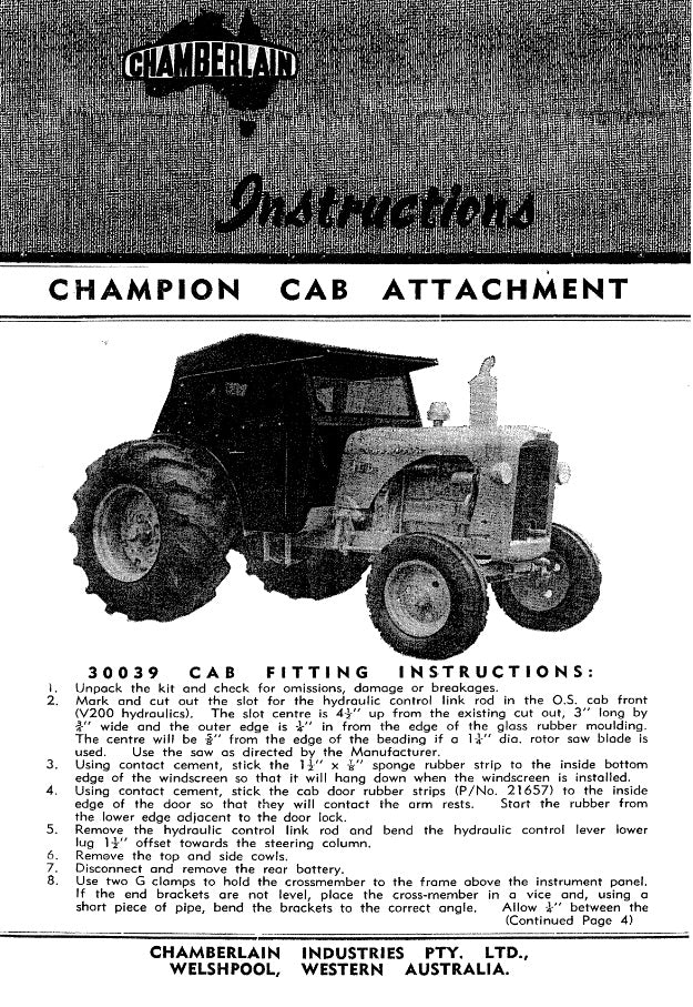 Chamberlain Cab Attachment (Manual)