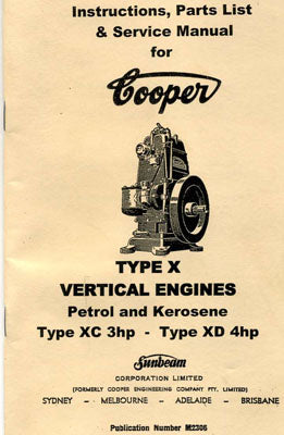 Cooper Type XC 3hp XD 4hp Vertical Engines (Manual)
