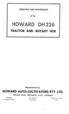 Howard DH226 Tractor and Rotary Hoe (Manual)