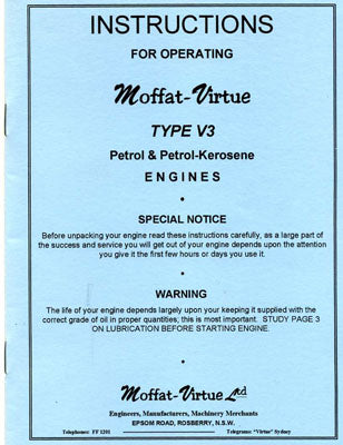 Moffat-Virtue Type V3 Petrol & Petrol-Kerosene Engines (Manual)