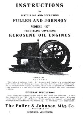 Fuller & Johnson Model K Kerosene Oil Engines Throttling Governor (Manual)