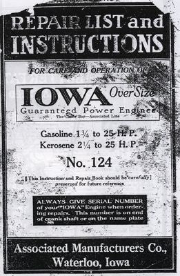 Iowa Gasoline 1 3/4 to 25HP Kero 2 1/4 to 25HP (Manual)