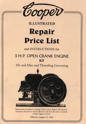 Cooper Type KF 3HP Open Crank Engine (Manual)