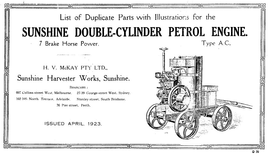Sunshine Double-Cylinder Petrol Engine (Manual)
