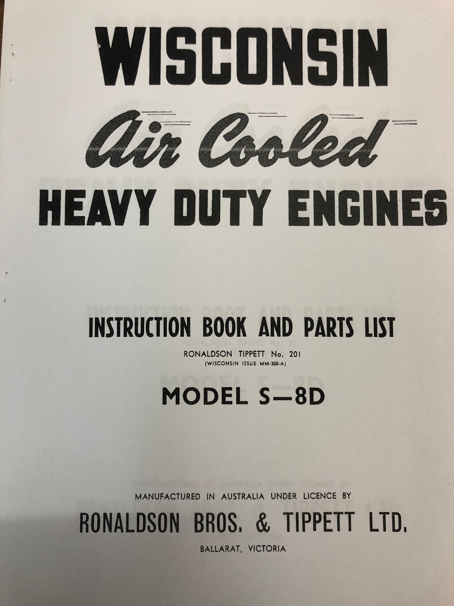 Wisconsin Air Cooled Model S-8D [R & T]