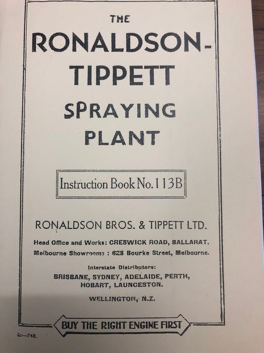 Ronaldson-Tippett Spraying Plant (Manual)
