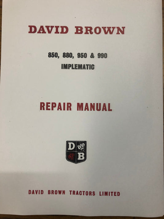 David Brown 850, 880, 950 & 990 Implematic (Manual)