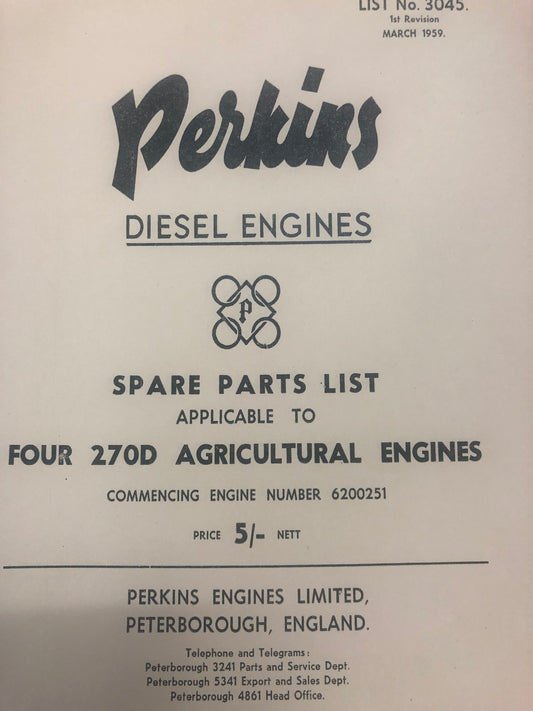 Perkins 4.270 Parts (Manual)