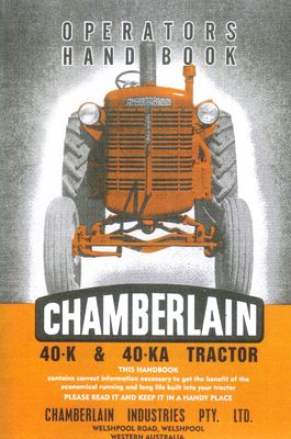 Chamberlain 40K & 40KA Tractor Operators Handbook (Manual)