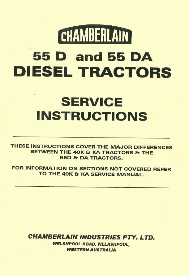 Chamberlain 55D & 55DA Diesel Tractors (Manual)