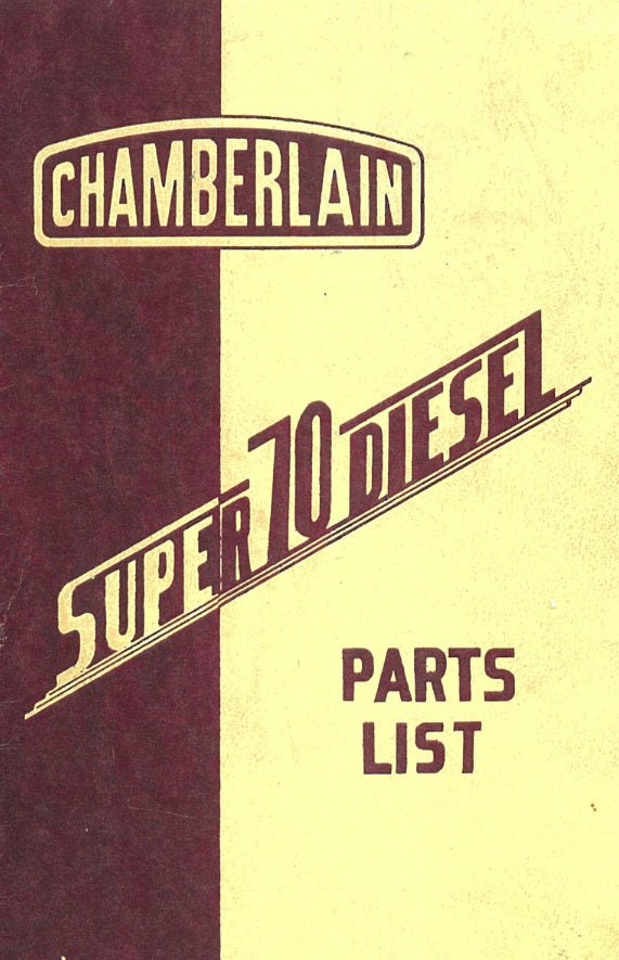 Chamberlain Super 70 Diesel - Parts List (Manual)