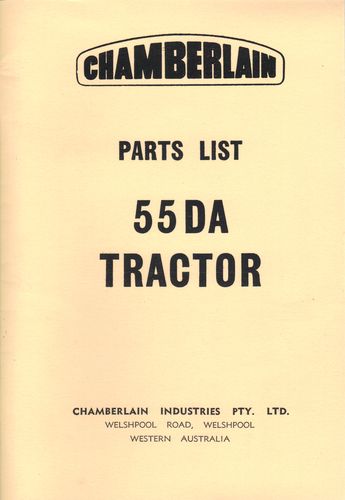 Chamberlain 55DA Tractor Parts List -(Manual)