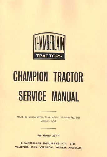 Chamberlain Tractors Service Manual (Manual)