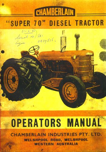 Chamberlain Super 70 Diesel Tractor October 59 (Manual)