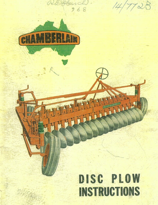 Chamberlain Disc Plow Instructions (May 1966)