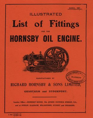 Hornsby Oil Engine Illustrated List of Fittings (Manual)