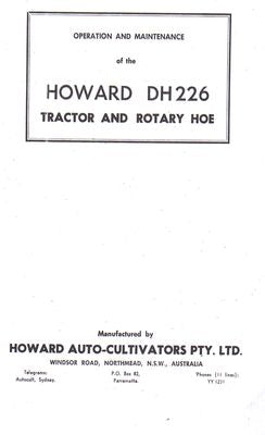 Howard DH226 Tractor and Rotary Hoe (Manual)
