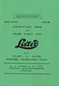 Lister AC Start O Matic Electric Generating Plant