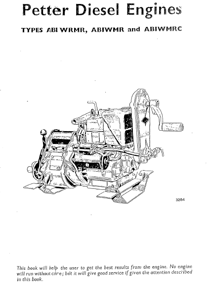 Petter Diesel Engines Types ABIWRMR, ABIWMR & ABIWMRC (Manual)