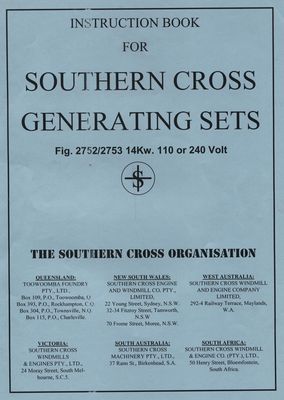 Southern Cross Generating Sets 14KW 110/240 Volt (Manual)