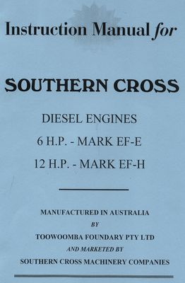 Southern Cross EF-E 6 HP & EH 12 HP Diesel Engines (Manual)