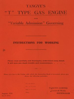Tangye's Type T Gas Engine with Variable Admission Governing (Manual)