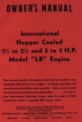 IHC Model LB 1.5, 2.5, 3 & 5 (Manual)