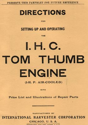 IHC Tom Thumb 1hp Air Cooled (Manual)