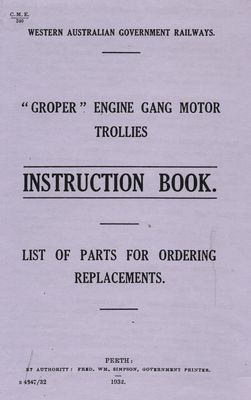 Groper Engine Gang Motor Trollies (Manual)