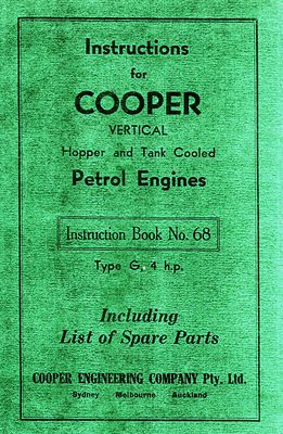 Cooper Type G 4HP Vertical Hopper & Tank Cooled Petrol Engines (Manual)