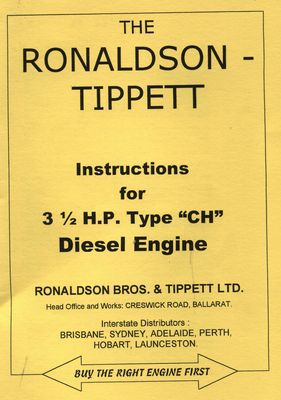 Ronaldson-Tippett Type CH 3 1/2 HP Diesel Engine (Manual)