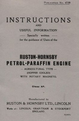 Ruston-Hornsby Class AP with Rotary Magneto (Manual)