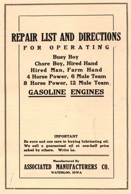 Associated - Busy Boy, Chore Boy, Hired Hand, Farm Hand (Manual)