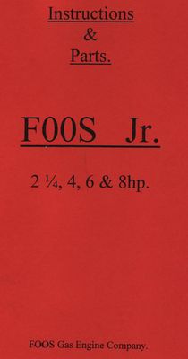 Foos Jnr 2 1/4, 4, 6 & 8 HP Engine (Manual)