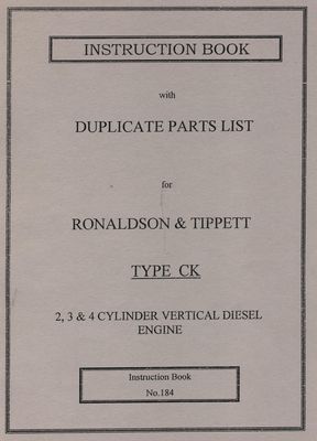 Ronaldson-Tippett Type CK 2, 3 & 4 cylinder Vertical Diesel Engines (Manual)