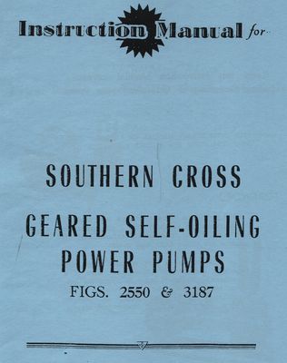 Southern Cross Geared Self-oiling Power Pumps (Manual)