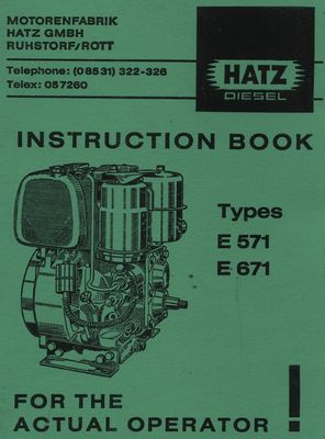 Hatz Diesel E571 & E671 (Manual)