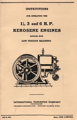IHC Type M 1.5, 3 & 6 HP Kerosene Engines Low Tension Magneto (Manual)