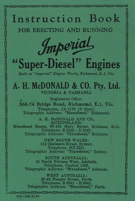 McDonald Imperial Super-Diesel Type  CE & SE (Manual)