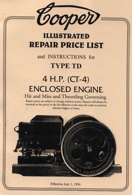 Cooper Type TD 4HP Enclosed Engine (Manual)