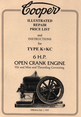 Cooper Type K+KC 6HP Open Crank Engine (Manual)
