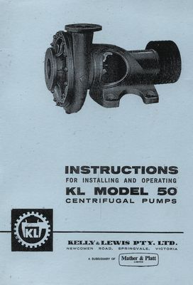 Kelly & Lewis Model 50 Centrifugal Pumps (Manual)