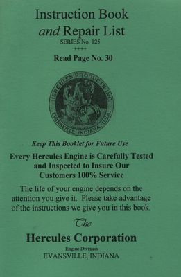 Hercules Kerosene Engine Series No 125 (Manual)