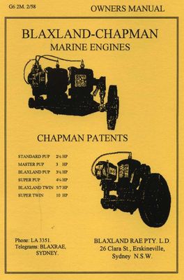 Blaxland-Chapman Marine Engines 2.5, 3, 3.5, 4.25, 5/7, 10hp (Manual)