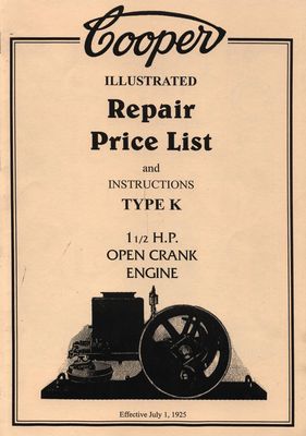 Cooper Type K 1.5HP Open Crank Engine (Manual)