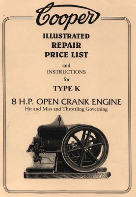 Cooper Type K 8HP Open Crank Engine (Manual)