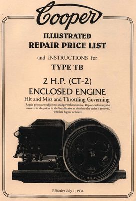 Cooper Type TB 2 HP Enclosed Engine (Manual)