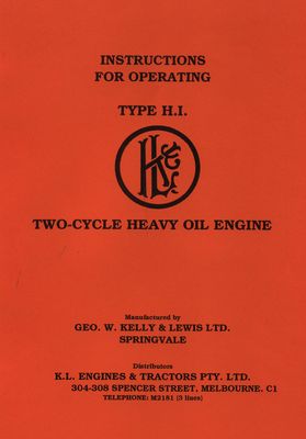 Kelly & Lewis Type HI Oil Engine (Manual)
