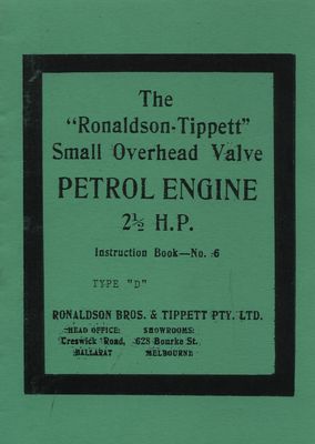 Ronaldson-Tippett Type D 2.5 HP Petrol Engine (Manual)