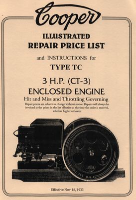 Cooper Type TC 3HP Enclosed Engine (Manual)